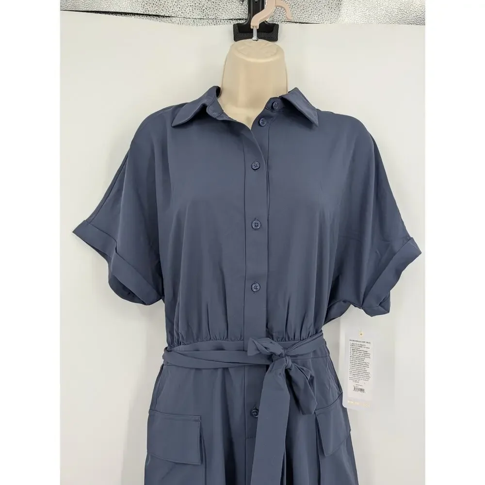 NWT Rhone Mirage Shirt Dress Navy Small Sun Safe Water Repelling Pocket Vacation - Picture 2 of 9